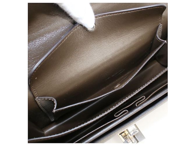 Céline Borsa a tracolla in pelle di vitello grigia Celine Marrone - vista 4