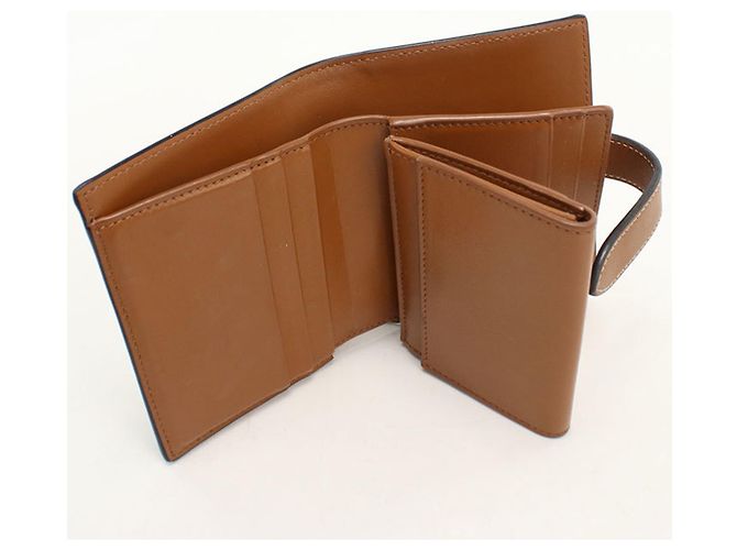 Céline Portafoglio bi-fold Celine in tela Triomphe marrone - vista 3