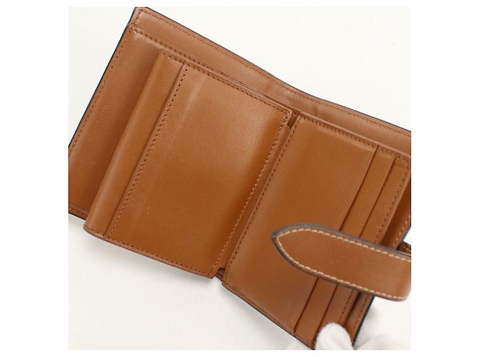 Céline Portafoglio bi-fold Celine in tela Triomphe marrone - vista 4