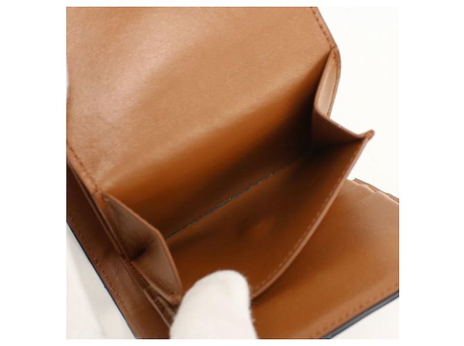 Céline Portafoglio bi-fold Celine in tela Triomphe marrone - vista 6