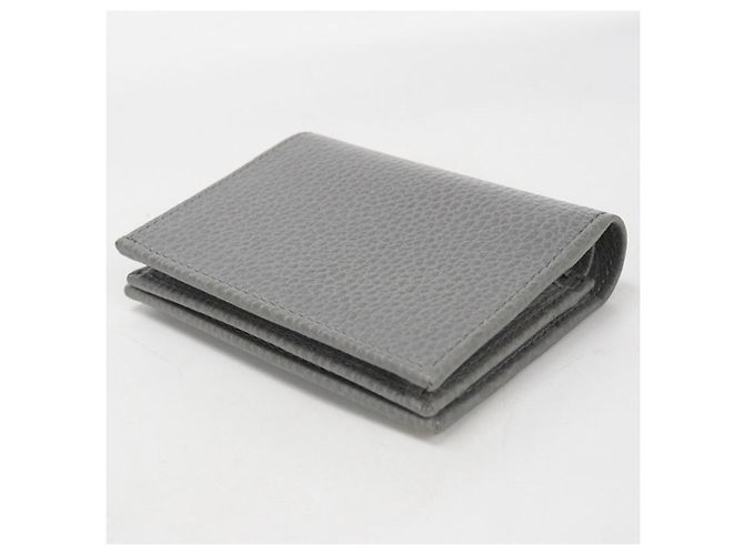 Gucci Bi-fold Geldbörse Double G Leder Grau Braun - Ansicht 2