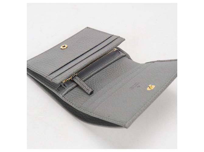Gucci Bi-fold Geldbörse Double G Leder Grau Braun - Ansicht 3