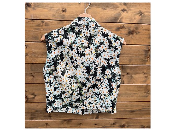 Dolce & Gabbana Camisa sin mangas estampado floral Negro Blanco Verde Amarillo - vista 2