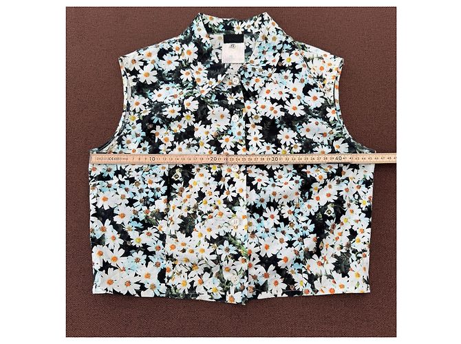 Dolce & Gabbana Camisa sin mangas estampado floral Negro Blanco Verde Amarillo - vista 6