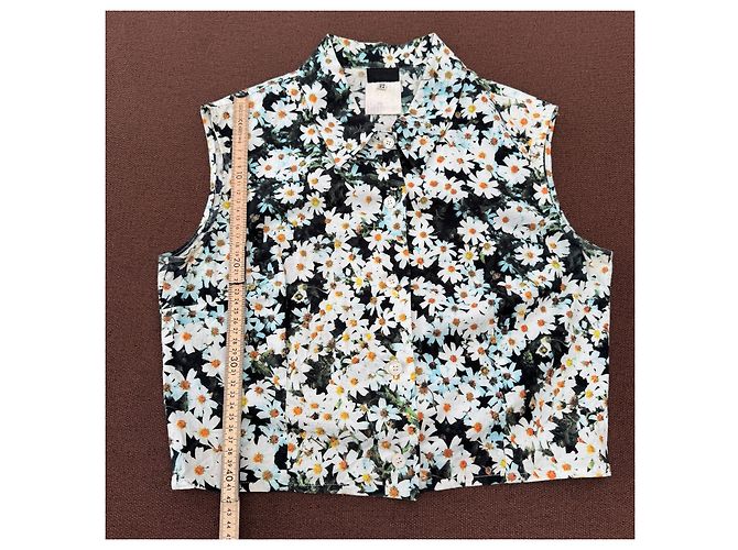 Dolce & Gabbana Camisa sin mangas estampado floral Negro Blanco Verde Amarillo - vista 7