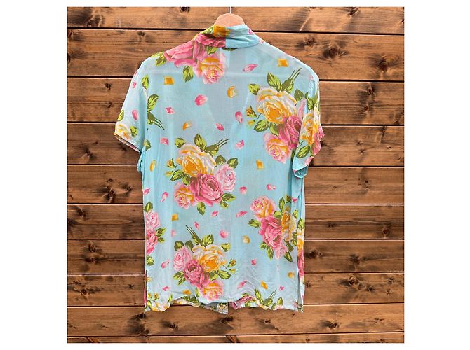 Camicia Kenzo Jungle a maniche corte stampa floreale Rosa Blu Verde Giallo - vista 2