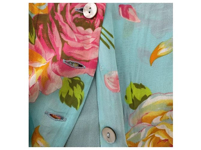 Camicia Kenzo Jungle a maniche corte stampa floreale Rosa Blu Verde Giallo - vista 5