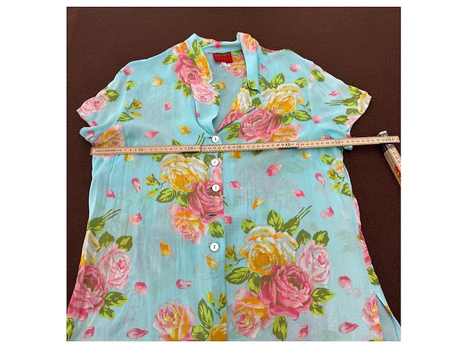 Camicia Kenzo Jungle a maniche corte stampa floreale Rosa Blu Verde Giallo - vista 6
