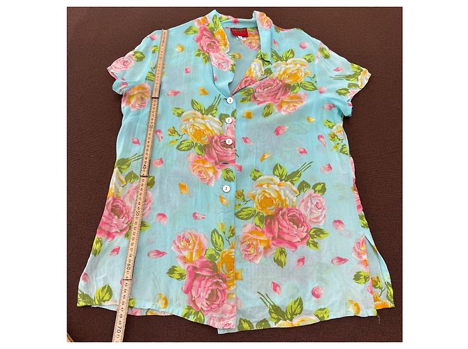 Camicia Kenzo Jungle a maniche corte stampa floreale Rosa Blu Verde Giallo - vista 7
