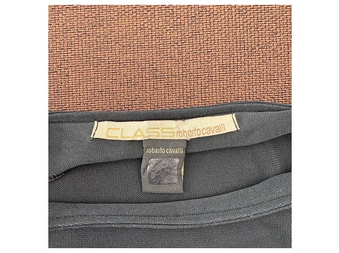 Roberto Cavalli Class Camiseta Viscosa Negra Estampado Gráfico - vista 3