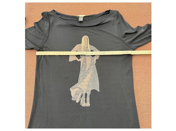 Roberto Cavalli Class Camiseta Viscosa Negra Estampado Gráfico - vista 7