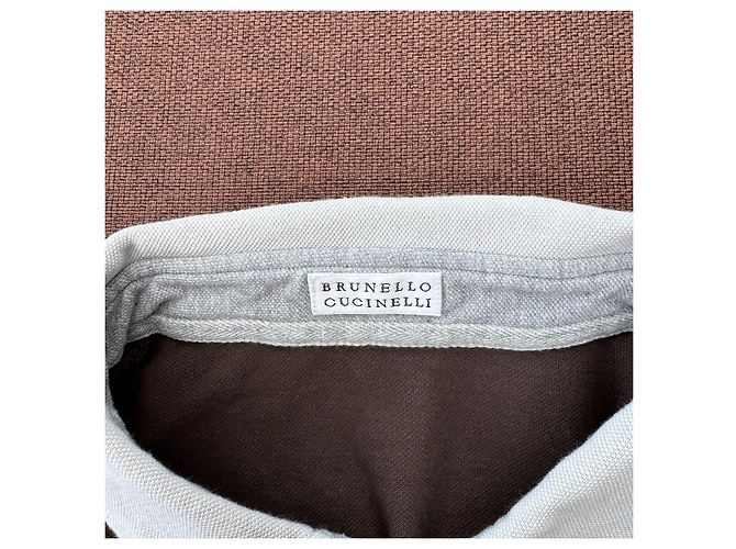 Brunello Cucinelli Polo uomo in cotone marrone - vista 3