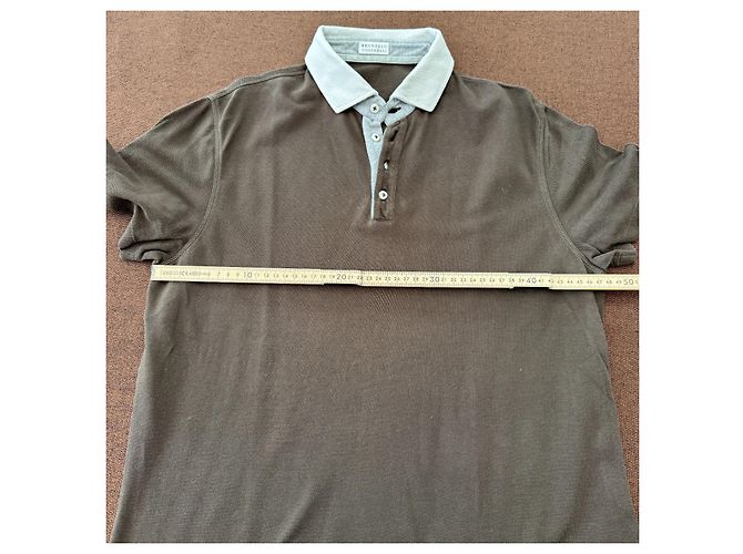 Brunello Cucinelli Polo uomo in cotone marrone - vista 5