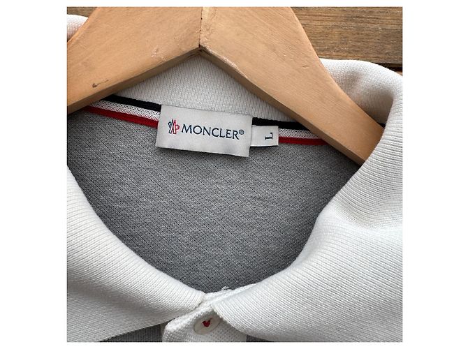 Moncler Herren Polohemd Grau mit Trikolore-Streifen - Ansicht 2