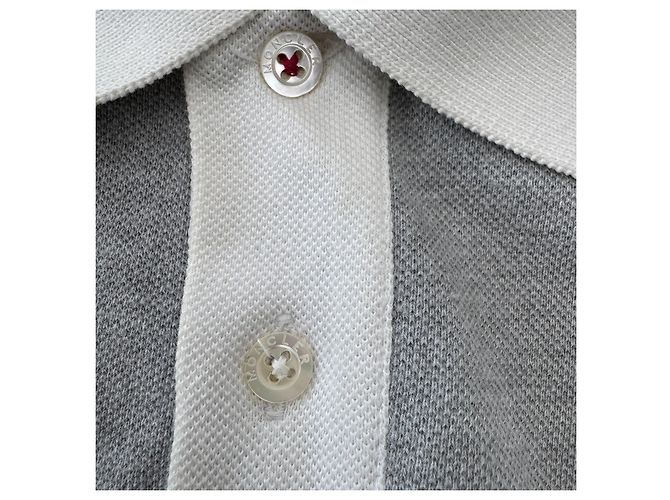 Moncler Herren Polohemd Grau mit Trikolore-Streifen - Ansicht 8