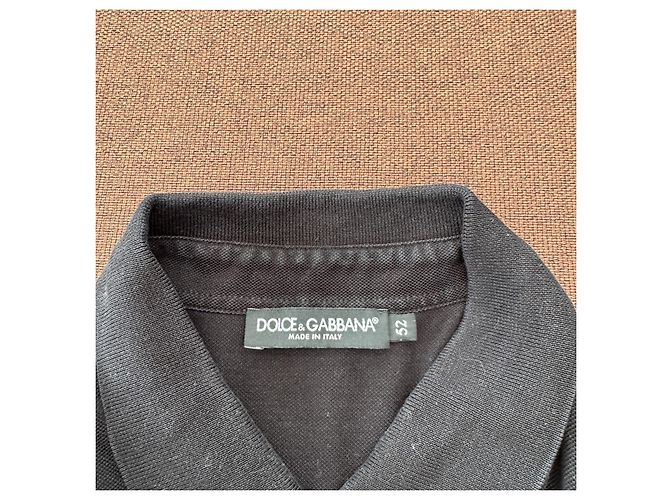 Dolce & Gabbana Polo in cotone nero - vista 3