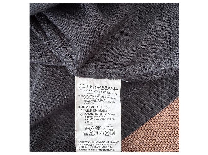Dolce & Gabbana Polo in cotone nero - vista 5