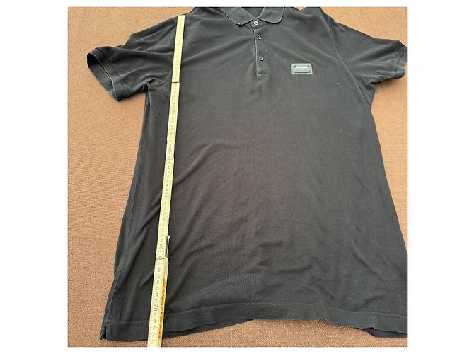 Dolce & Gabbana Polo in cotone nero - vista 7