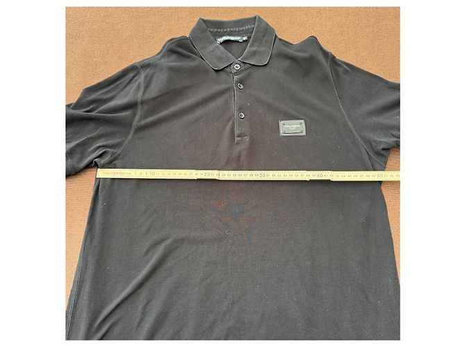 Dolce & Gabbana Polo in cotone nero - vista 8
