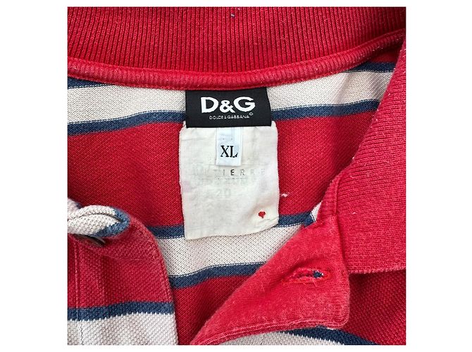 Dolce & Gabbana D&G Polo a maniche lunghe a righe Bianco Rosso Blu - vista 3