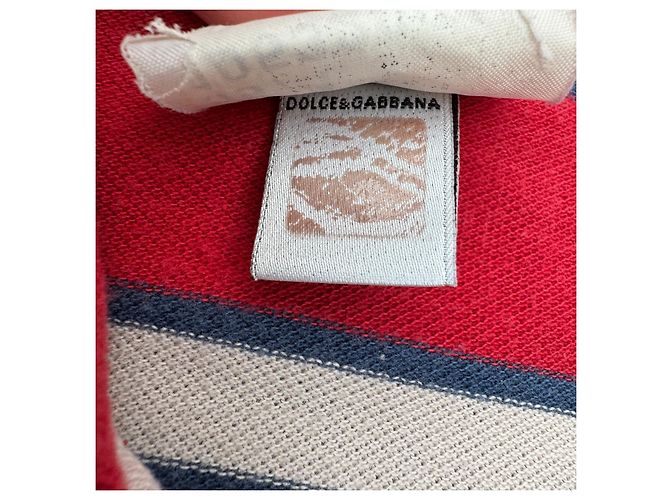 Dolce & Gabbana D&G Polo a maniche lunghe a righe Bianco Rosso Blu - vista 4