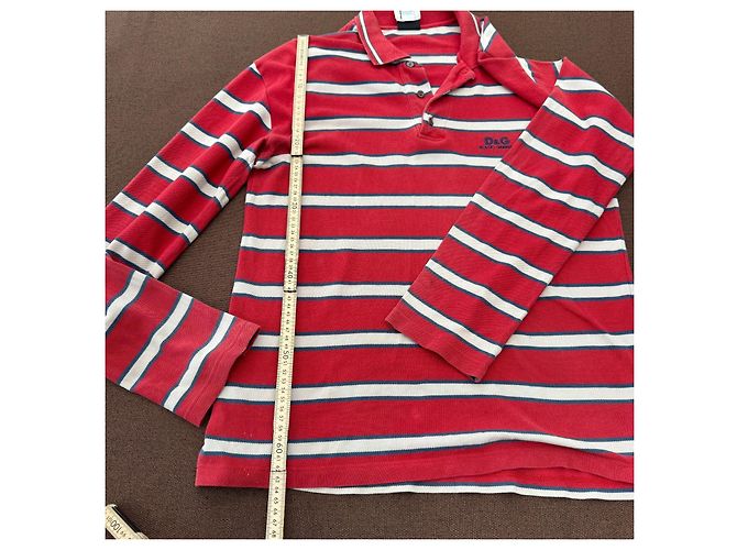Dolce & Gabbana D&G Polo a maniche lunghe a righe Bianco Rosso Blu - vista 7