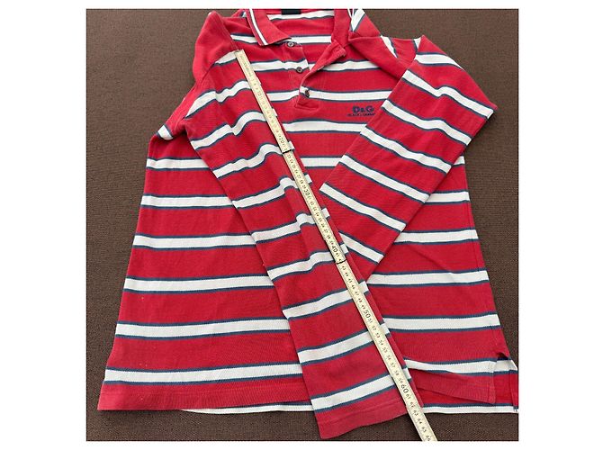 Dolce & Gabbana D&G Polo a maniche lunghe a righe Bianco Rosso Blu - vista 8