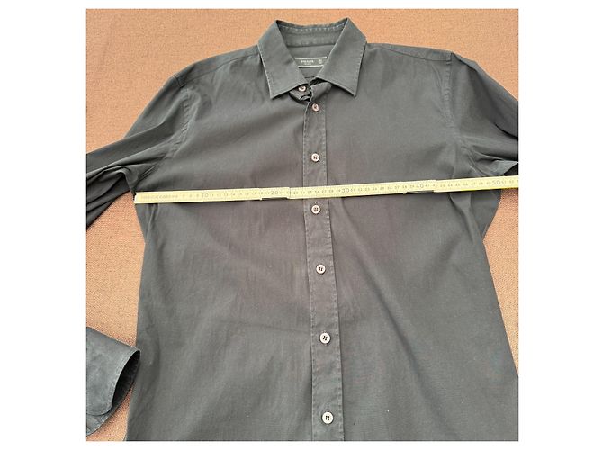 Camicia Prada Milano in popeline di cotone nero - vista 6