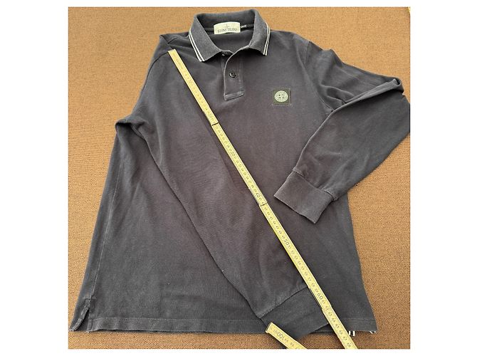 Stone Island Langarm-Poloshirt - Navyblau Dunkelblau - Ansicht 8