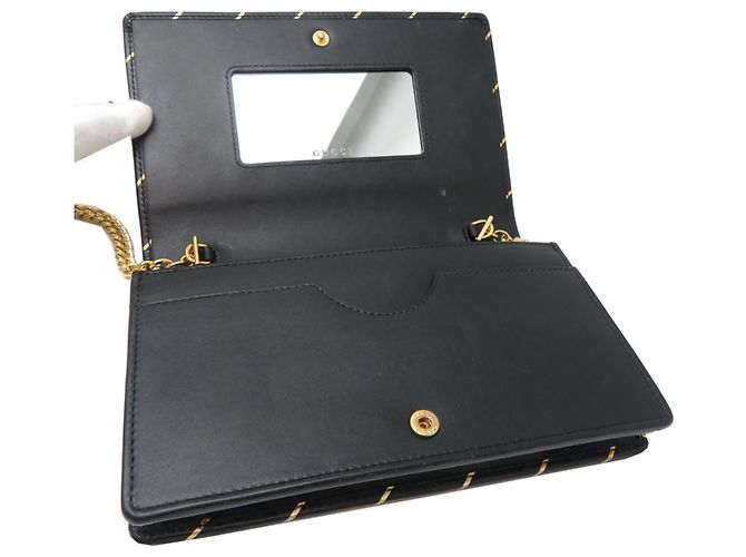 Borsa a tracolla da donna Gucci Chain Wallet Nero D'oro - vista 6