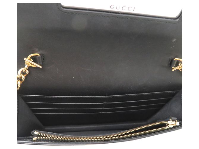 Borsa a tracolla da donna Gucci Chain Wallet Nero D'oro - vista 7