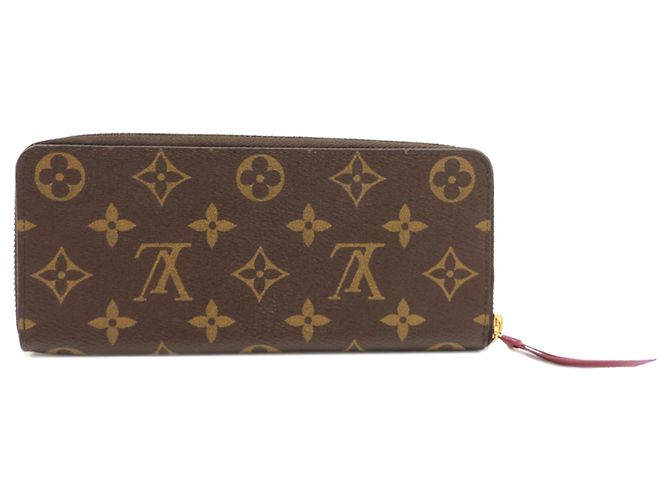 Cartera Long Clemence Louis Vuitton Castaño Rosa Fucsia Monograma - vista 2