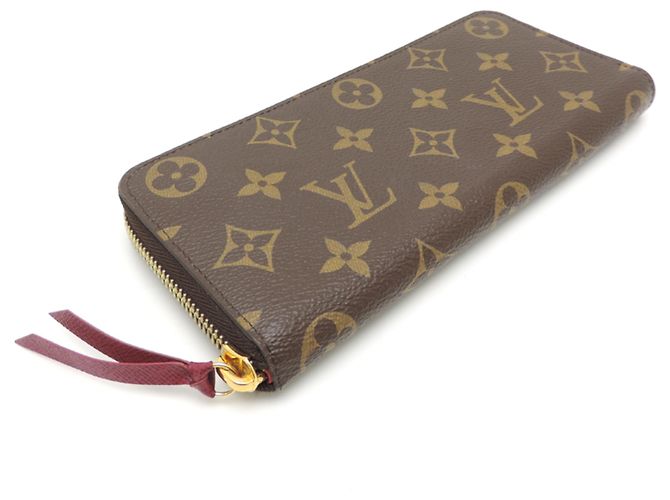 Cartera Long Clemence Louis Vuitton Castaño Rosa Fucsia Monograma - vista 3