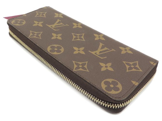 Cartera Long Clemence Louis Vuitton Castaño Rosa Fucsia Monograma - vista 4