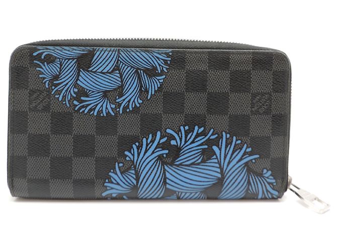 Louis Vuitton Zippy Organizer Long Wallet Schwarz Blau - Ansicht 2