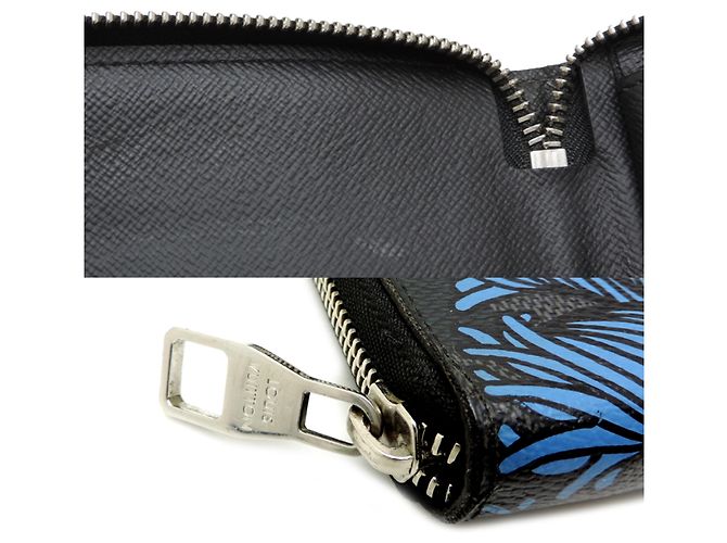 Louis Vuitton Zippy Organizer Long Wallet Schwarz Blau - Ansicht 9