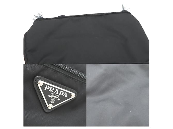 Borsa a tracolla in nylon nero Prada - vista 10