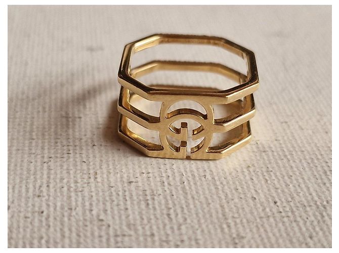 Anello Gucci Running in Oro Giallo 750 e Diamanti Neri Nero D'oro - vista 2