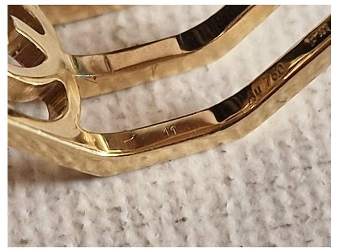 Anello Gucci Running in Oro Giallo 750 e Diamanti Neri Nero D'oro - vista 9