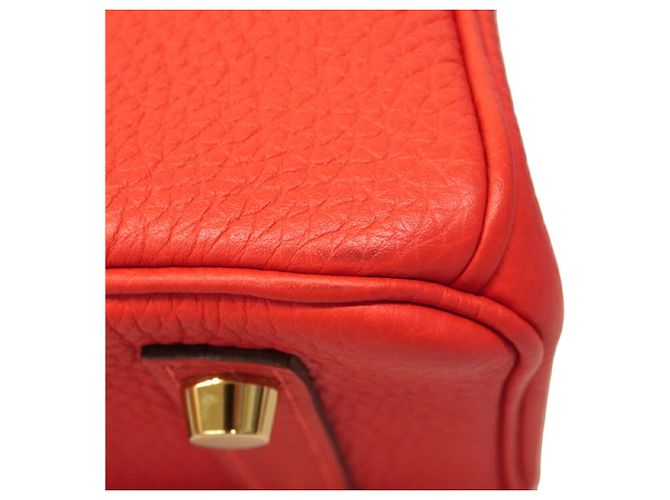 Hermès Borsa Hermes Birkin 25 in pelle Togo Rosso - vista 6