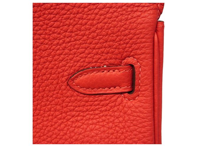 Hermès Borsa Hermes Birkin 25 in pelle Togo Rosso - vista 7