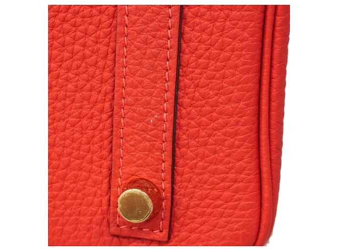 Hermès Borsa Hermes Birkin 25 in pelle Togo Rosso - vista 8