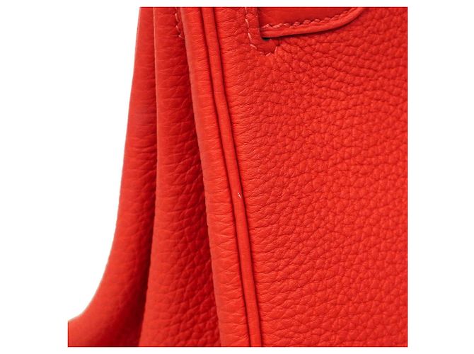 Hermès Borsa Hermes Birkin 25 in pelle Togo Rosso - vista 9