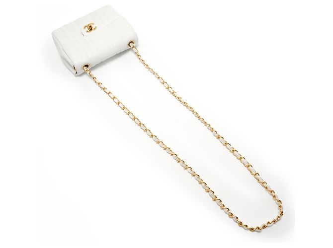 Borsa a Spalla Chanel Mademoiselle Bianco - vista 8