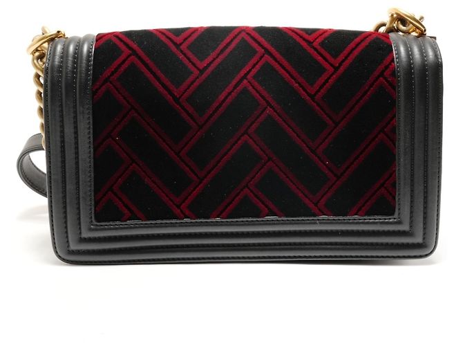 Borsa a tracolla Chanel Boy in velluto Nero - vista 2