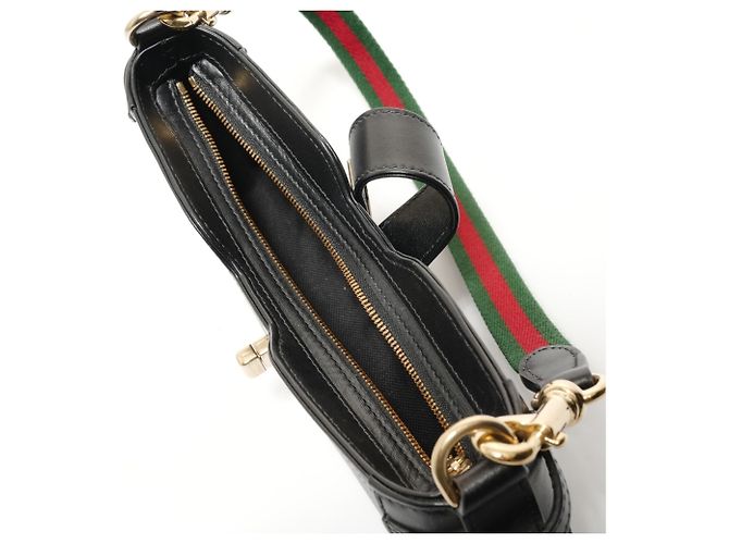 Borsa a tracolla in pelle Gucci Moonside Nero - vista 10