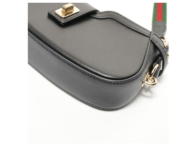 Borsa a tracolla in pelle Gucci Moonside Nero - vista 6