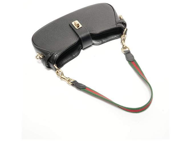 Borsa a tracolla in pelle Gucci Moonside Nero - vista 8