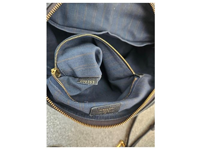 Borsa Louis Vuitton Speedy 30 Monogram Empreinte Leather Blu scuro - vista 10