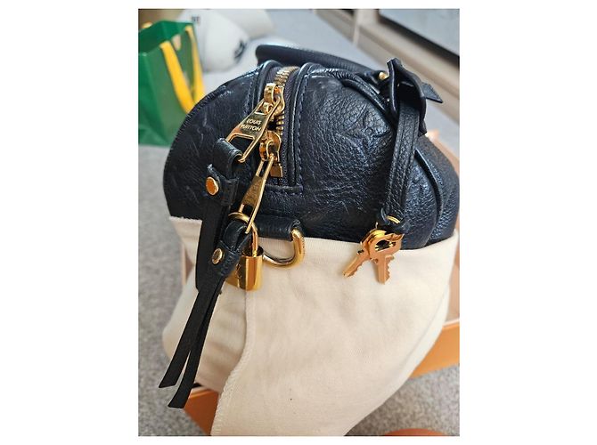 Borsa Louis Vuitton Speedy 30 Monogram Empreinte Leather Blu scuro - vista 12